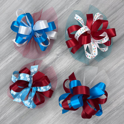 Vintage Christmas Collar Bows - 8 Extra Large Bows