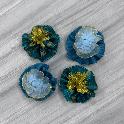 Peacock - Tedi Bows- 12 Medium Bows