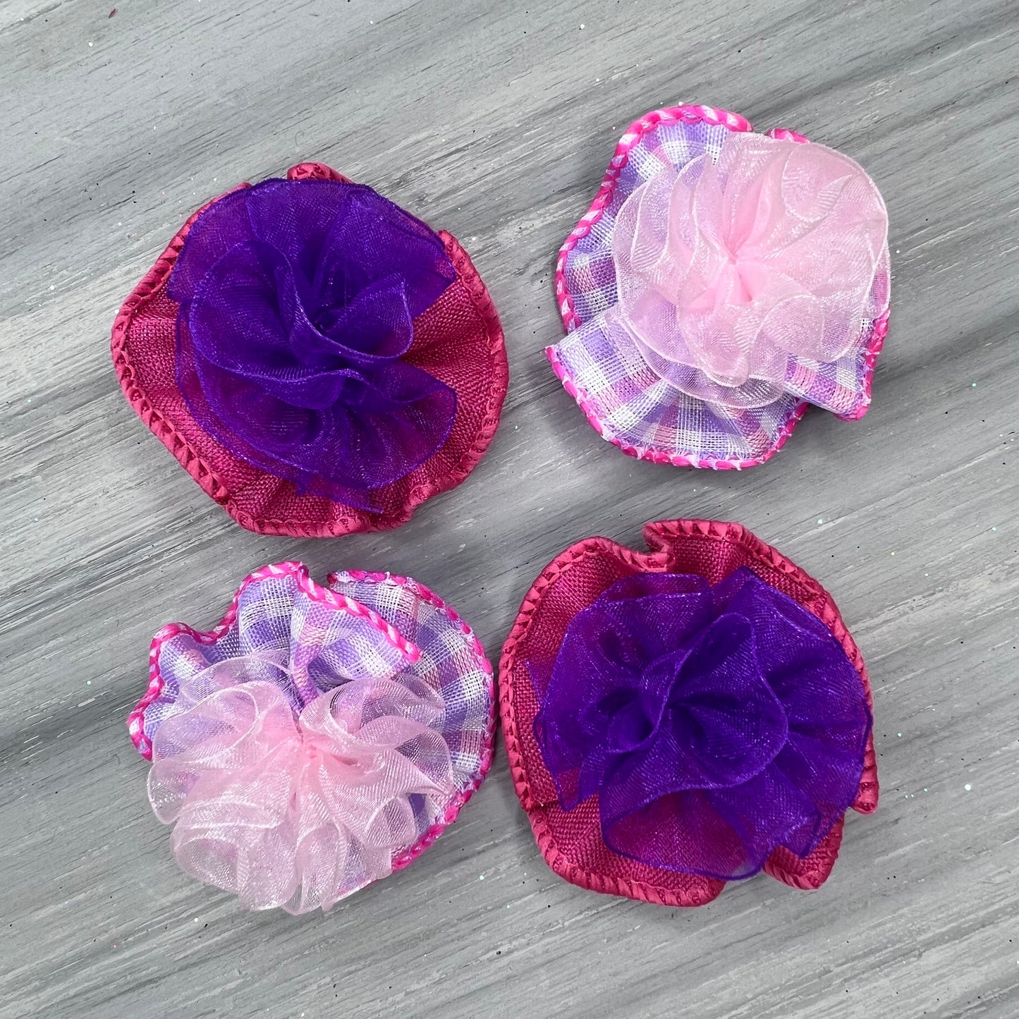 Spring Plaid - Tedi Bows - 12 Medium Bows