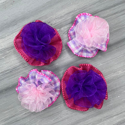 Spring Plaid - Tedi Bows - 12 Medium Bows