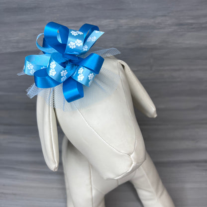 Pastel Paw Print Collar Bows - 8 Extra Large Bows