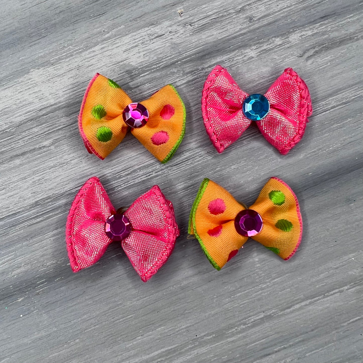 Raspberry Lemonade - Tiny Topsy Turvy - 24 Tiny Bows