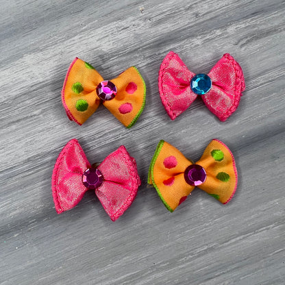 Raspberry Lemonade - Tiny Topsy Turvy - 24 Tiny Bows