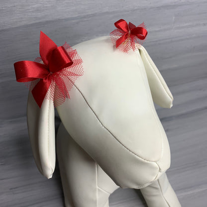 Combination Of Red Bows - Includes 7/16, 5/8, Petite & Paw Print - 50 Bows