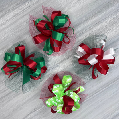 Christmas Collar Bows - 8 Extra Large Bows