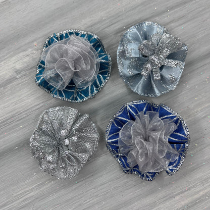 Silver Bells - Tedi Bows - 12 Medium Bows