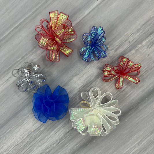 Patriotic - Pixie and Puff Collection - 24 Medium Bows