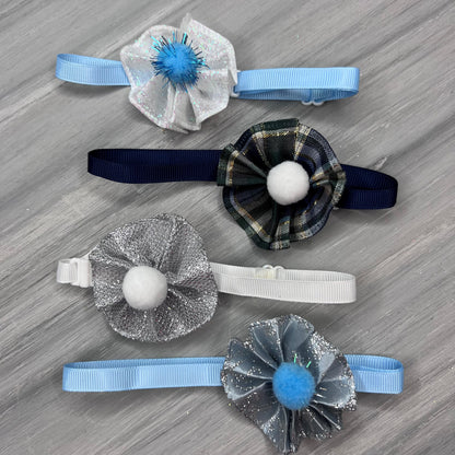 Winter Snow - Ruffled Pom Neckwear - 9 Medium Pieces